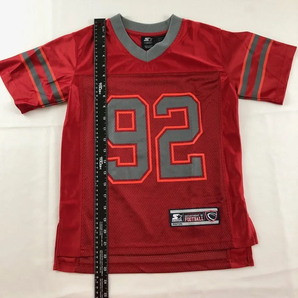 Starter Brand Department Of Football Jersey Youth‎ Size L 10/12 Red Grey